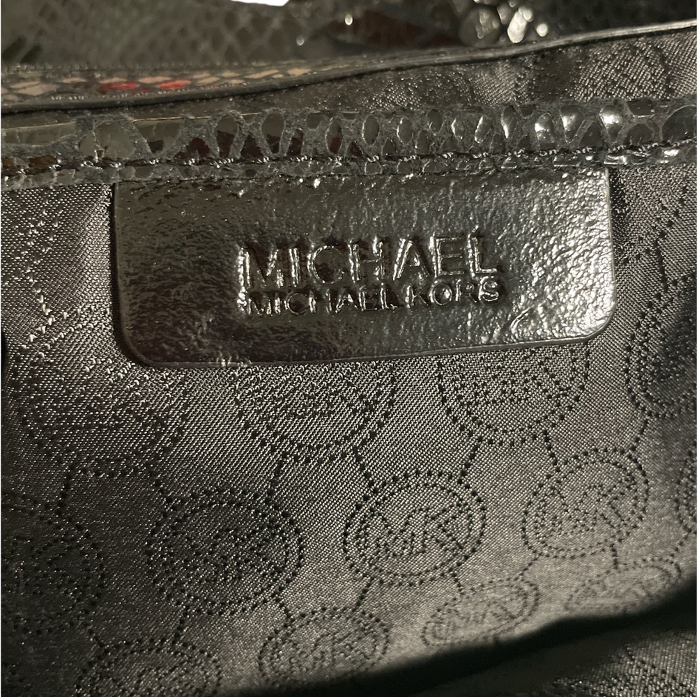 Michael Kors Black Snake (Python)Print Purse With… - image 5